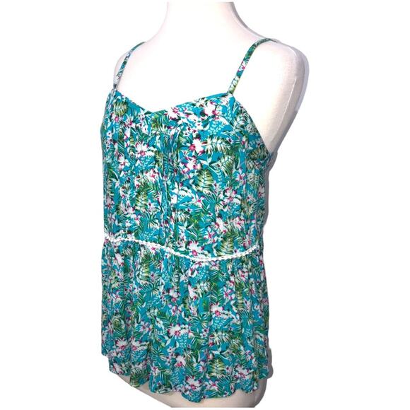 Matilda Jane Tropical Dream Cami Turquoise Blue Tank Top Hello Lovely Large EUC - Picture 4 of 8